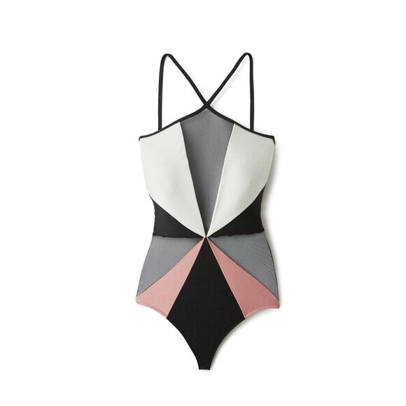 PatBO Colorblock Halter One Piece in Black white Small New Womens Swimsuit - Picture 8 of 12